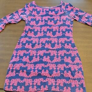 Lilly Pulitzer Pink and Blue Elephant Print Shift Dress